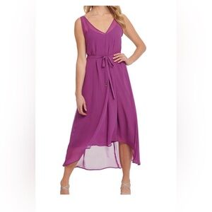 DKNY Amethyst Flowing Hi-Low Sleeveless Dress
